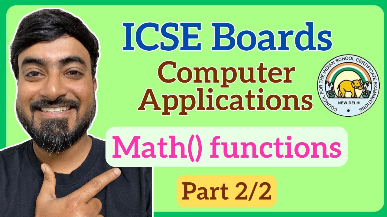 ICSE Class 10 Computer Applications | Important Math Functions in Java | min, max, cbrt,, random