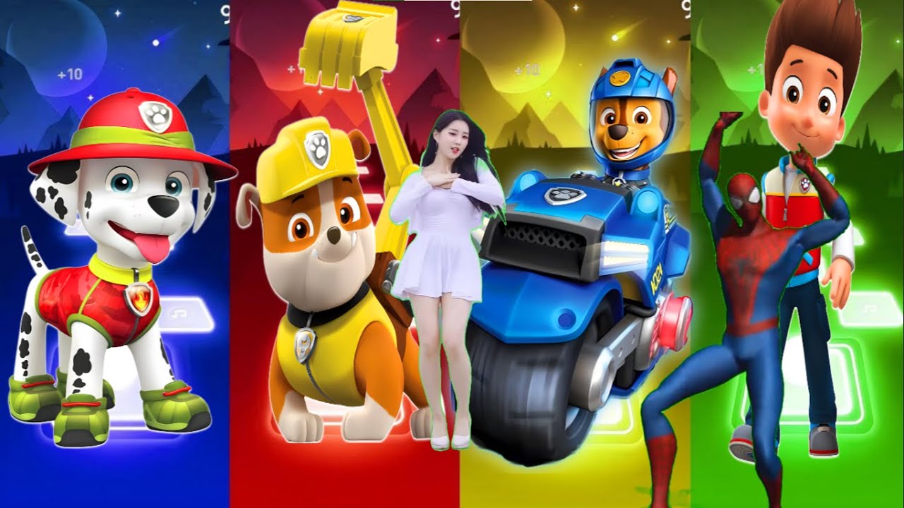 Marshall VS Paw Patrol VS Ryder VS Rubble - Tiles Hop EDM Rush8