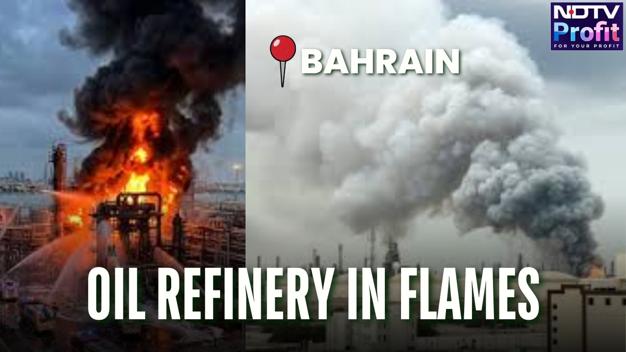 Bahrain's Oil Refinery in Flames After Iranian Missile Attack