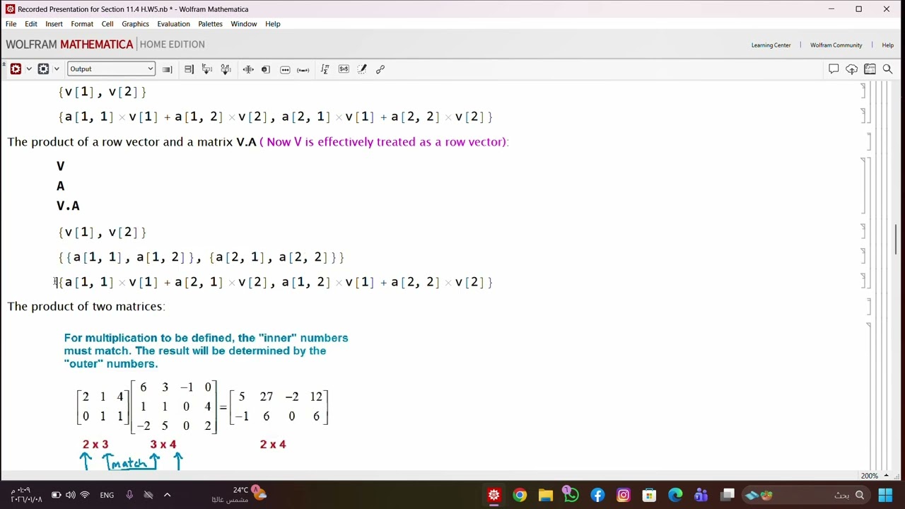 11.4 Operations with Matrices and Vectors_ Mathmatica