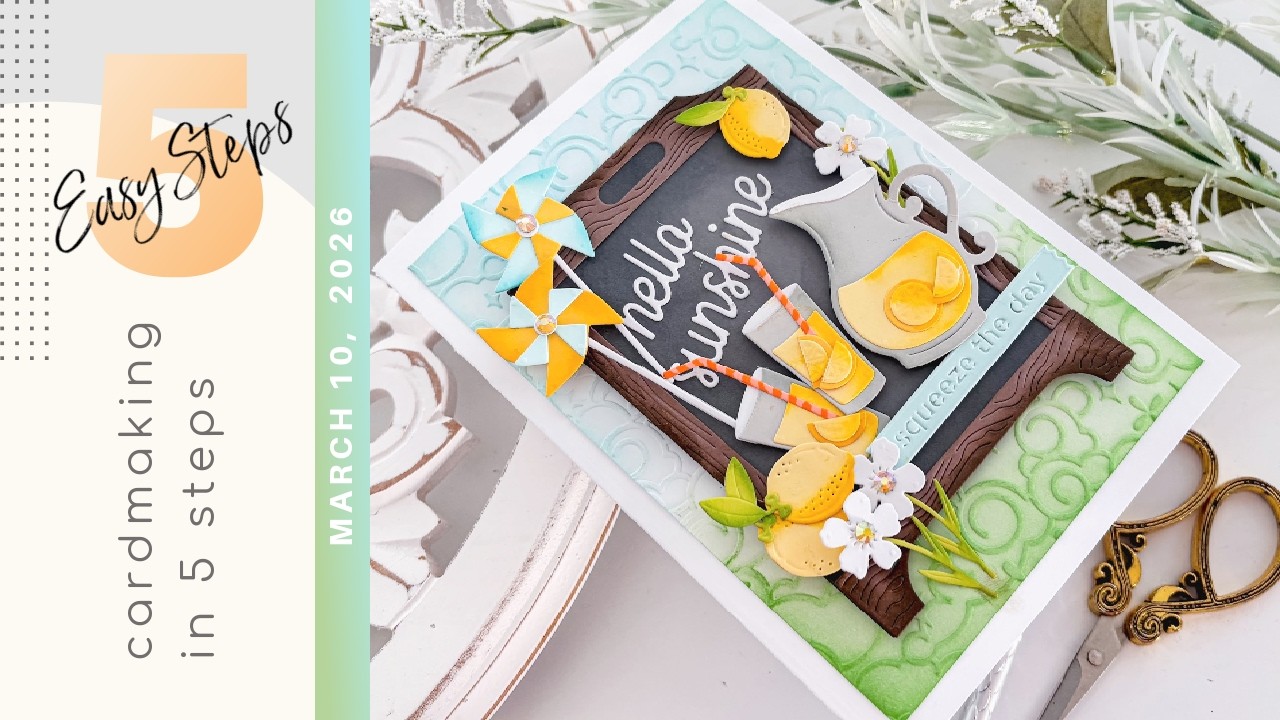 5x7 Cardmaking in 5 Easy Steps | Spellbinders Pink Lemonade