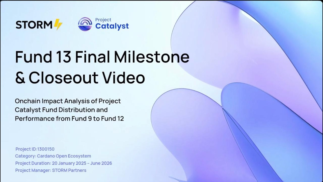 Onchain Impact analysis of Project Catalyst Fund Distribution and Performance from Fund 9-12