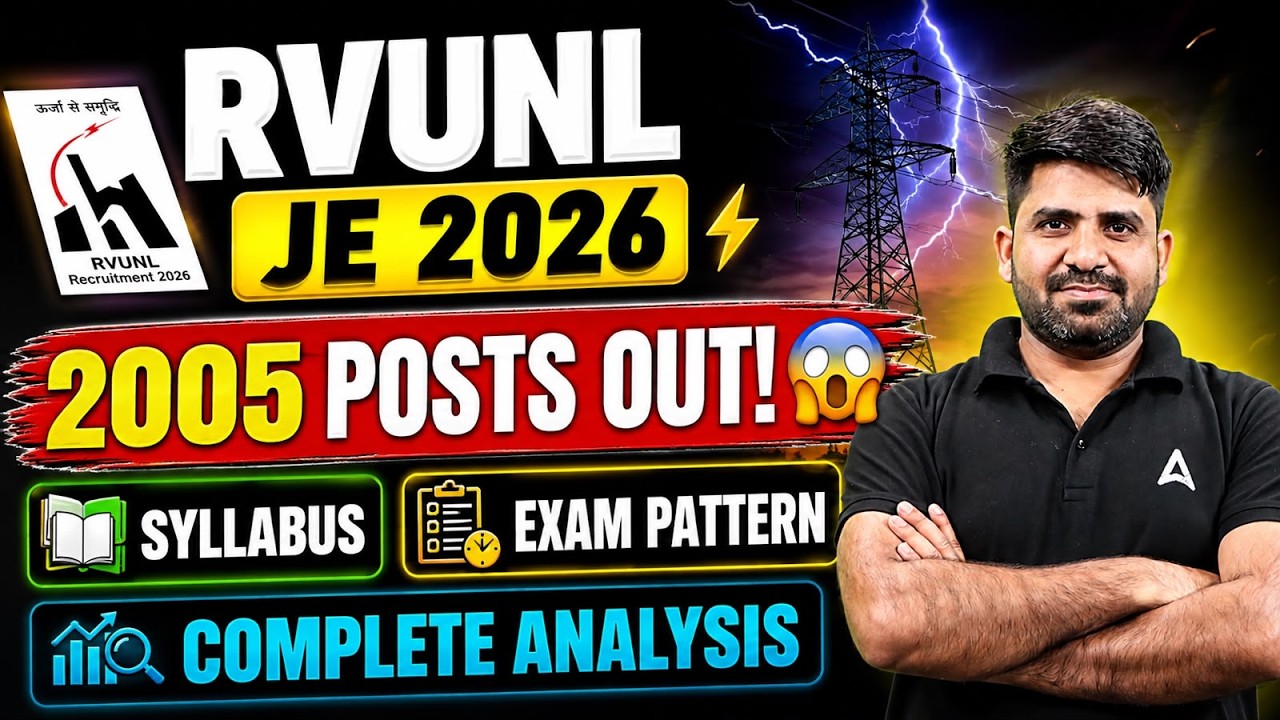 RVUNL JE Vacancy 2026 | RVUNL JE Notification 2026 OUT | RVUNL JE Syllabus/Exam Pattern 2026