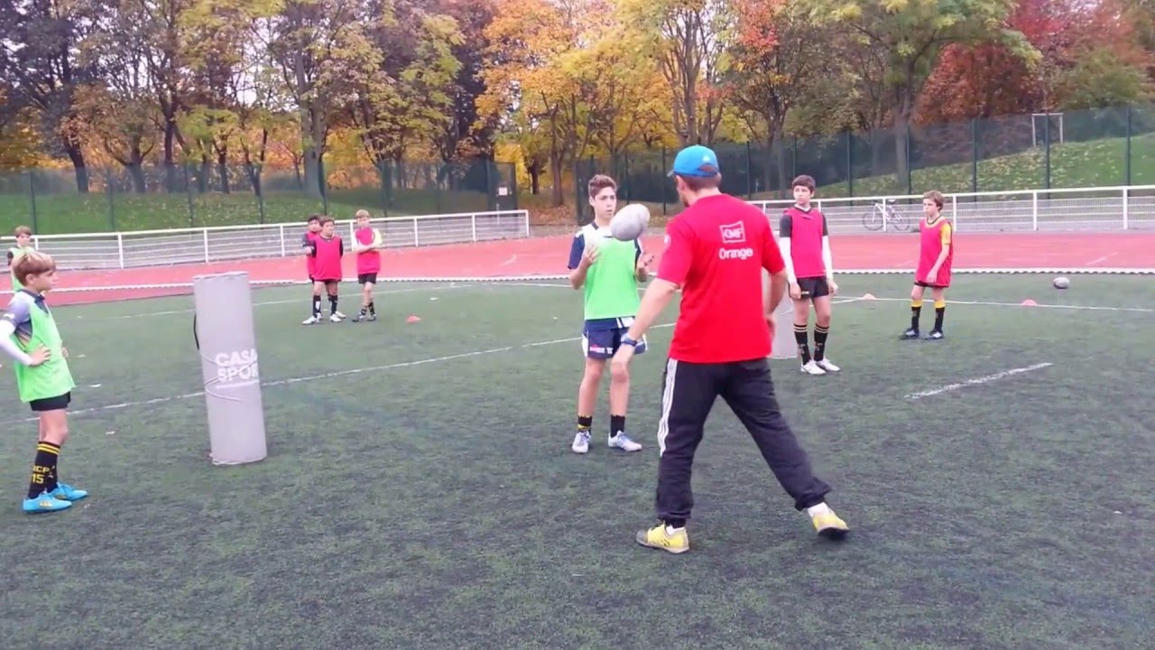 U12 Rugby Exercice - Gestion surnombre dans intervalles