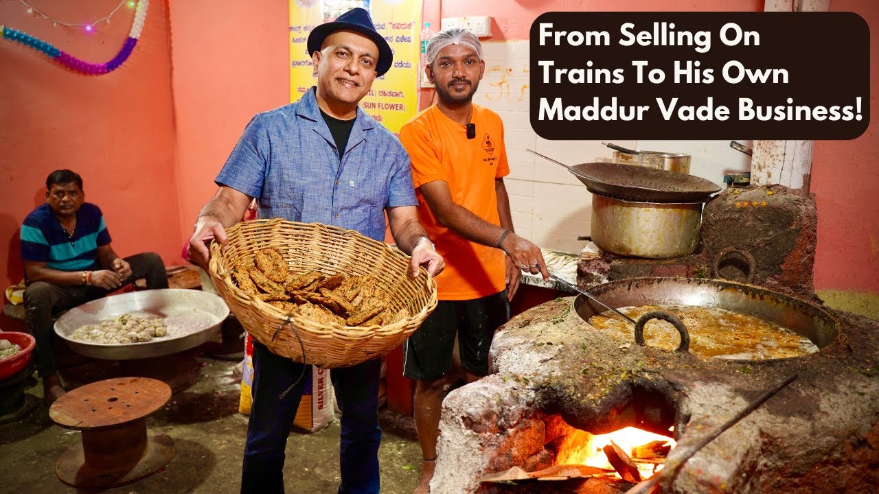 Train Sales Boy Now Makes & Sells 1000s Of Maddur Vade Everyday! CHANDRU MADDUR VADE Inspiring Story