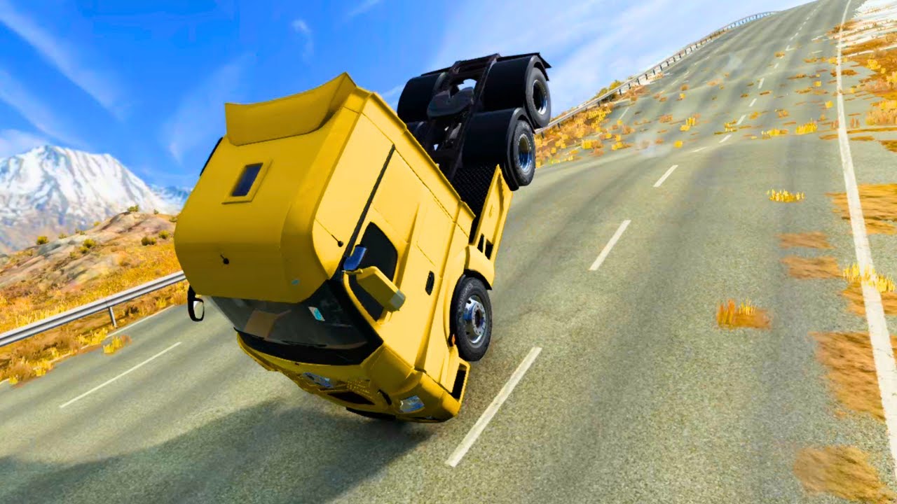 Trucks vs Danger Roads | BeamNG.drive
