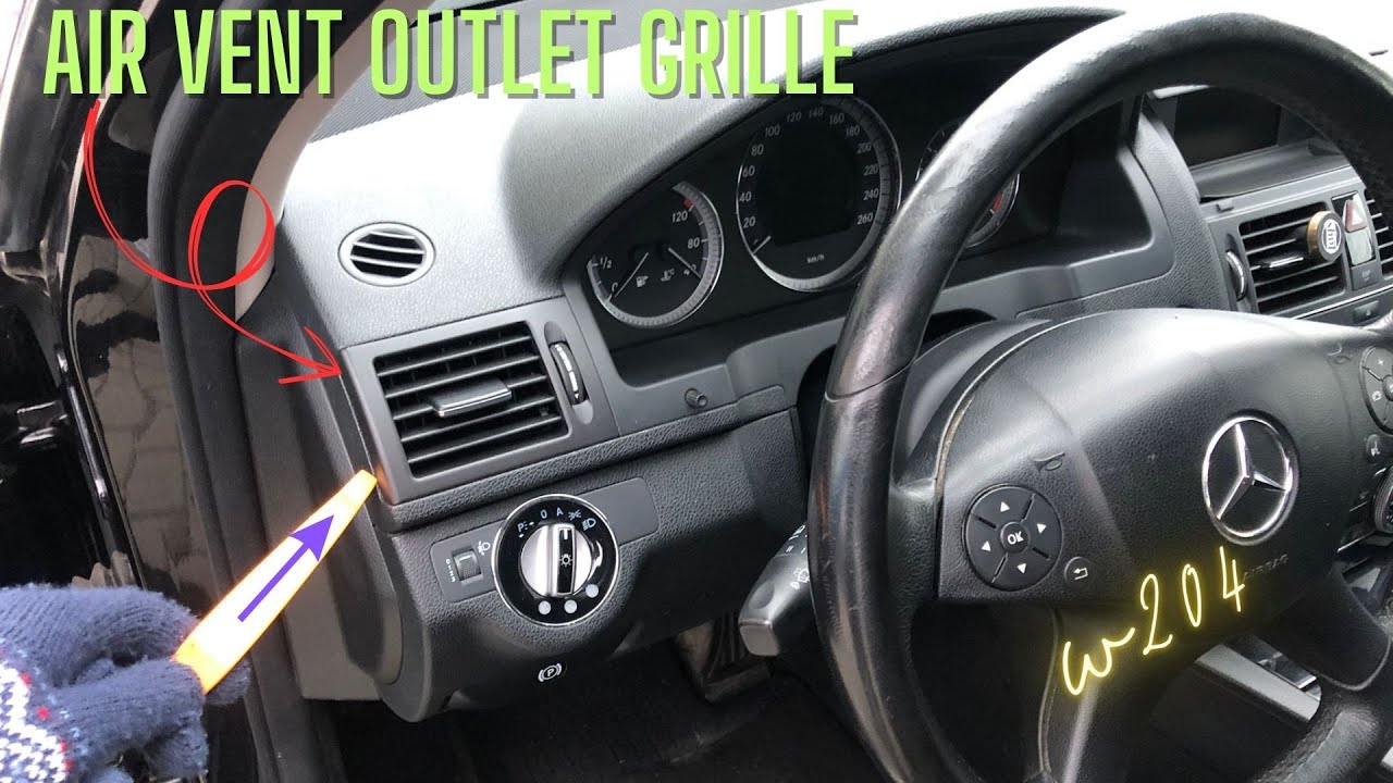 Mercedes C Class W204 Dashboard  Air Vent Outlet Grille replaced , Lüftungsauslassgitter ersetzt