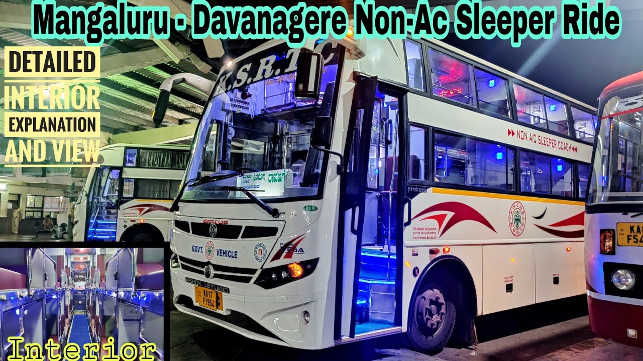 Mangaluru - Davangere Non-Ac Sleeper Ride | Interior Explanation | Well Maintained Bus
