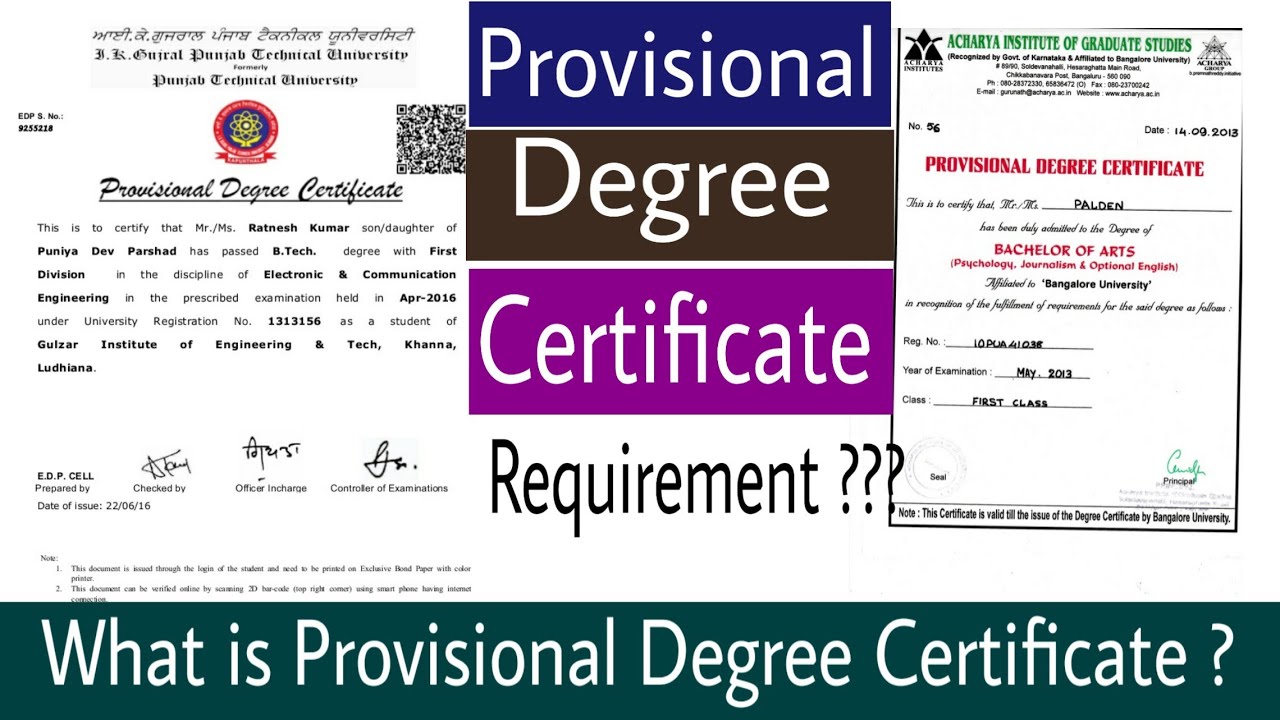 What is Provisional Degree Certificate and why it is Required ?