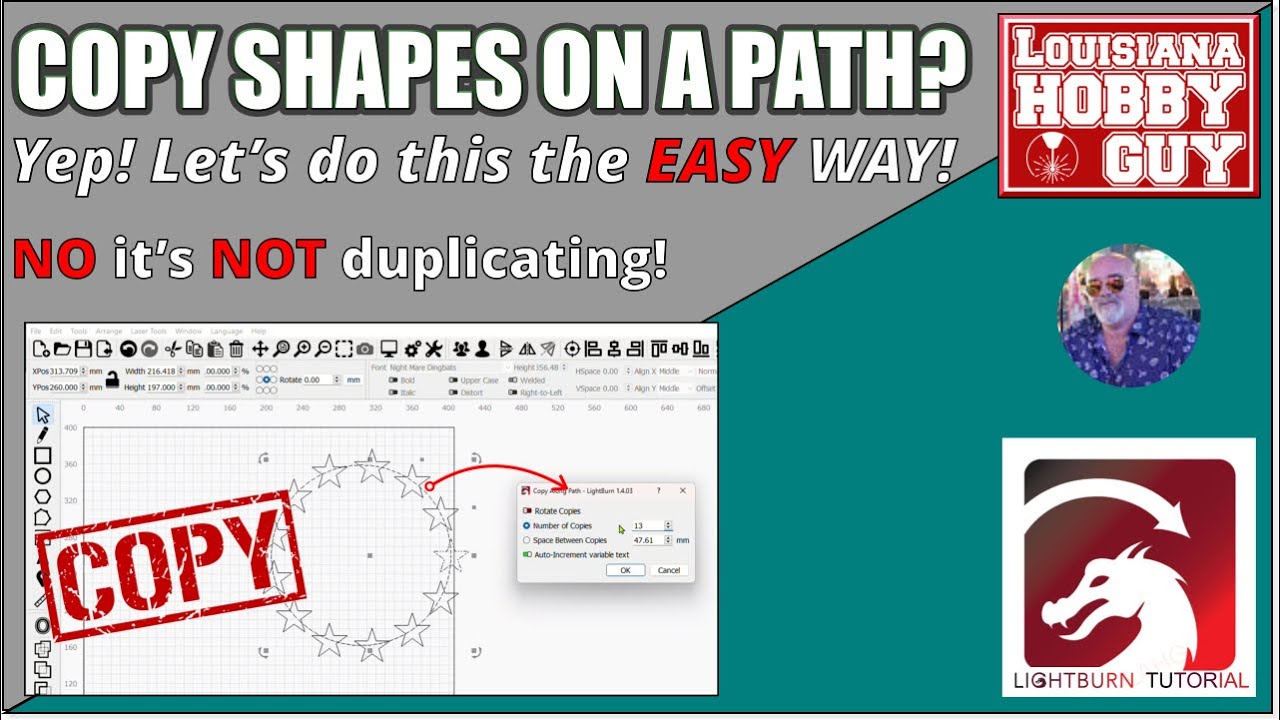 🤓 Master Copy Along a Path in Lightburn: Step-by-Step Tutorial