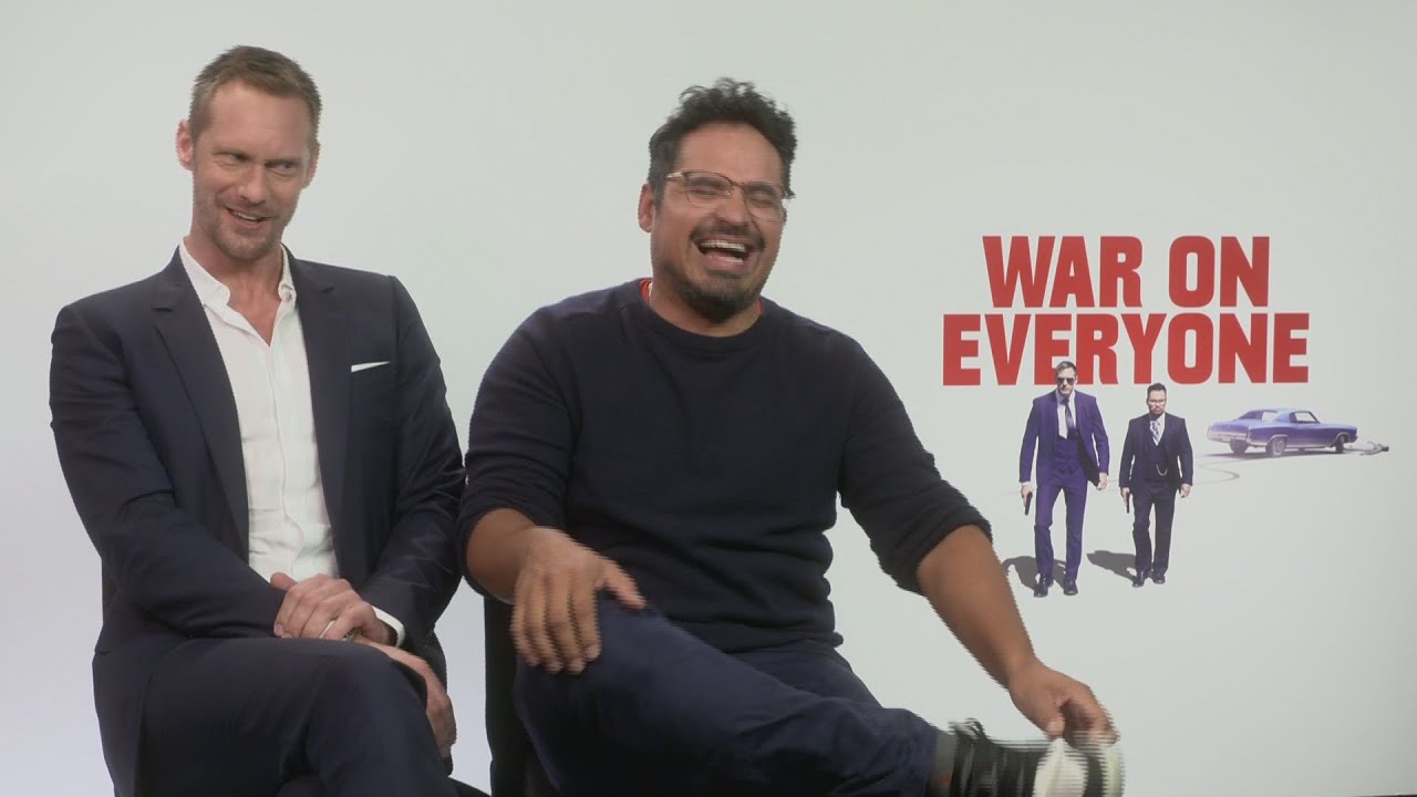 War On Everyone: Alexander Skarsgard and Michael Pena talk bromance, relationships and ABBA