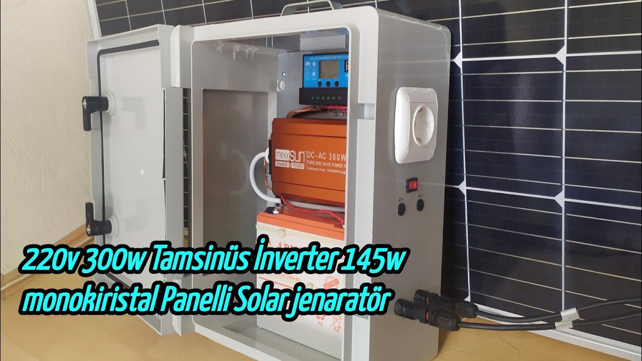 300w TAM SİNÜS İNVERTER 145W MONOKRİSTAL PANELLİ TAŞINABİLİR SOLAR JENARATÖR
