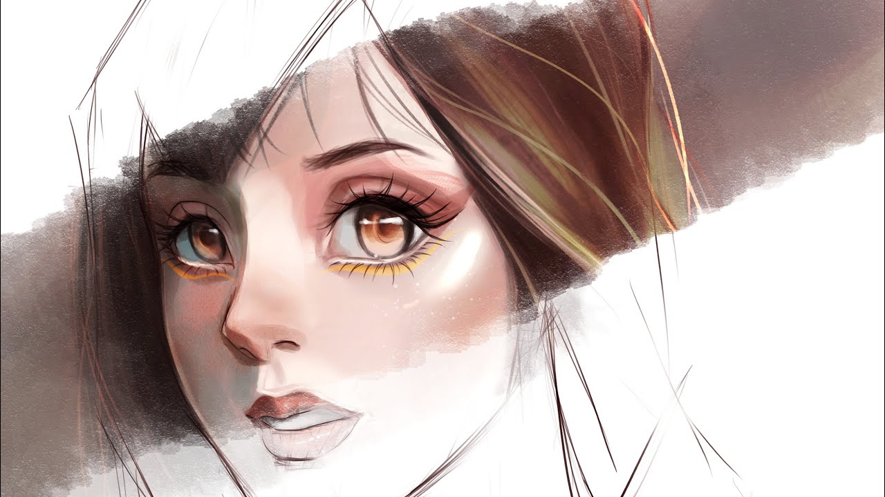 Turning Realistic Sketch to Anime Style Painting | Timelapse Video