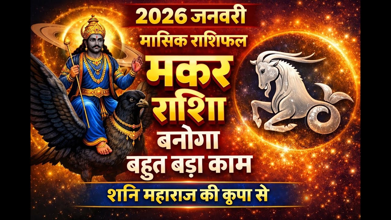 जनवरी 2026 मकर राशि मासिक राशि फल शनि देव की कृपा बनेगी.January 2026 Capricorn Monthly Horoscope: