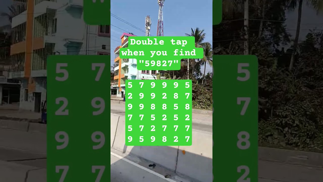 Observation Visual Test: 5 Seconds For You To Spot:59827. Try Your Skills!  