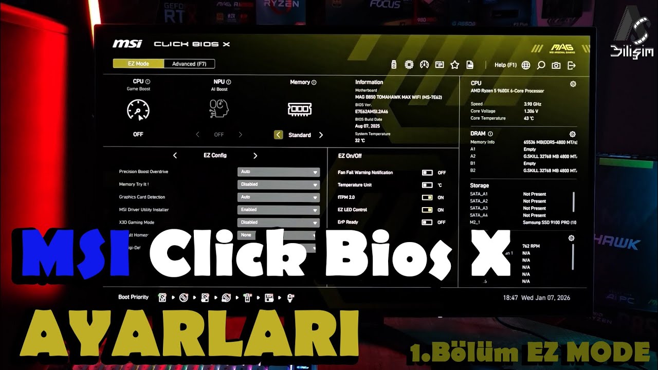 MSI CLICK BIOS X Ayarları - EZ Mode (AMD İşlemciler için) 2026