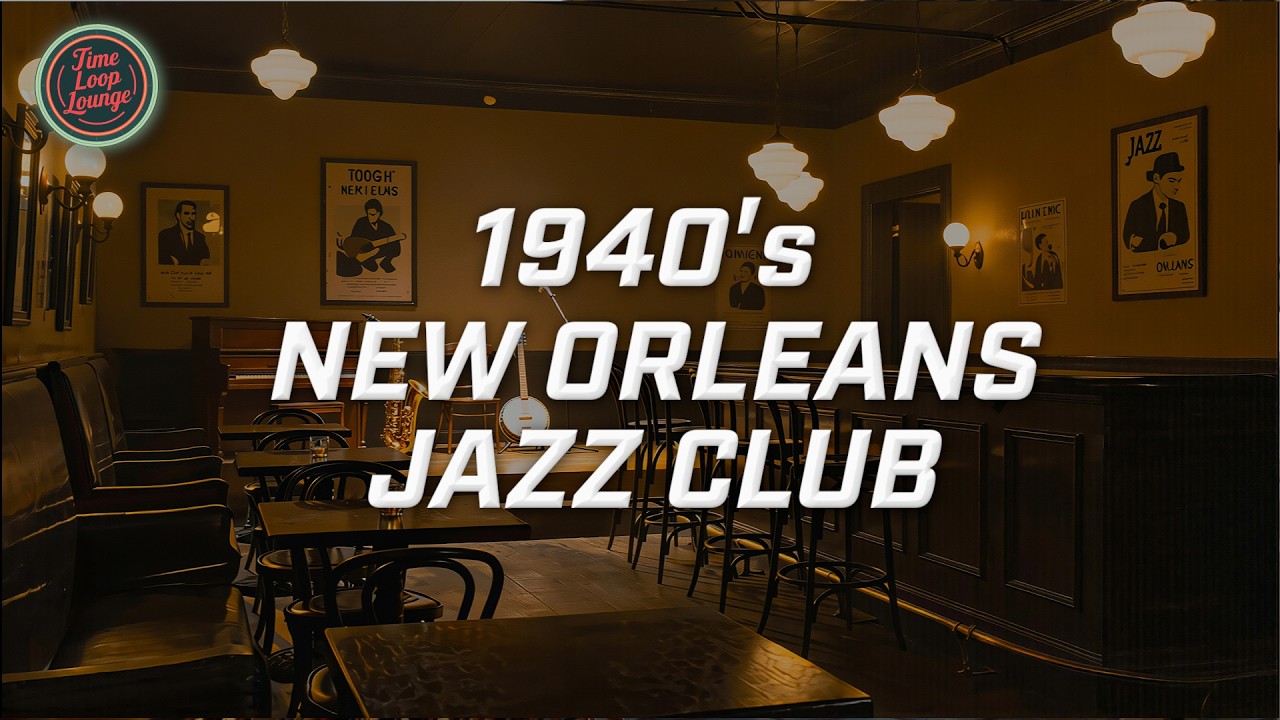 1940s New Orleans Jazz Club Ambience 🎷 Smoky Late‑Night Lounge | Time Loop Lounge