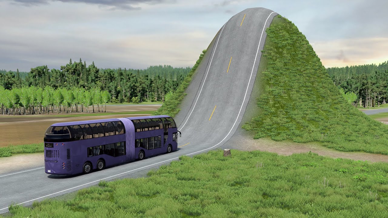 Cars vs Giant Bulge - BeamNG.drive