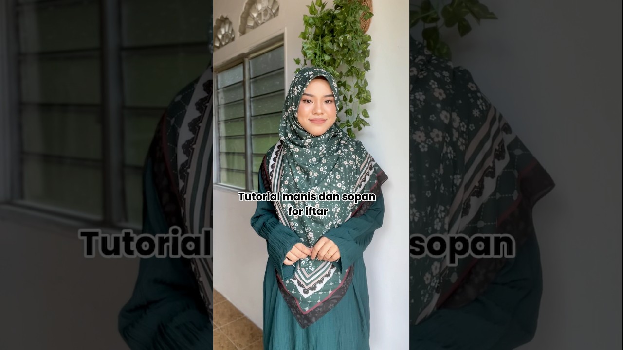 Tutorial bawal labuh depan dan belakang #bawallabuh #bawalprinted #hijab