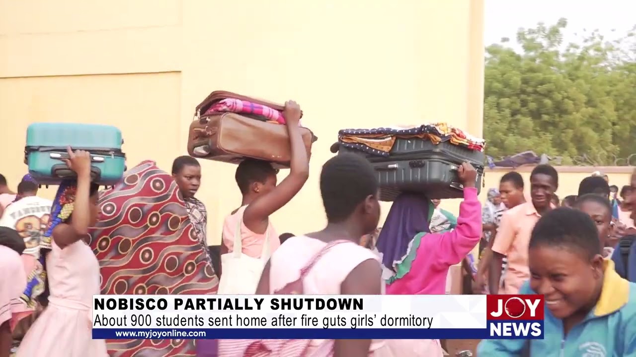 Nobisco partially shutdown: About 900 students sent home after fire guts girls’ dormitory.