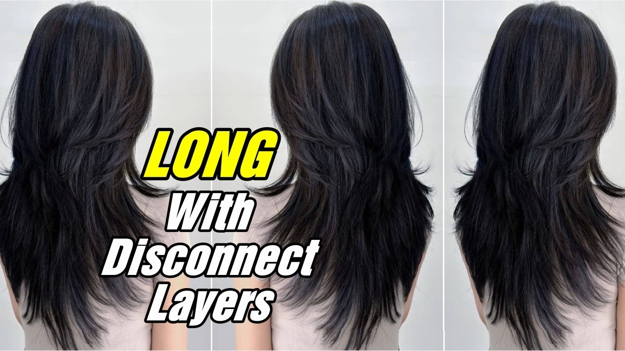How to Cut a Perfect Long Haircut With Disconnected Layers | Professional Layering Cutting Technique