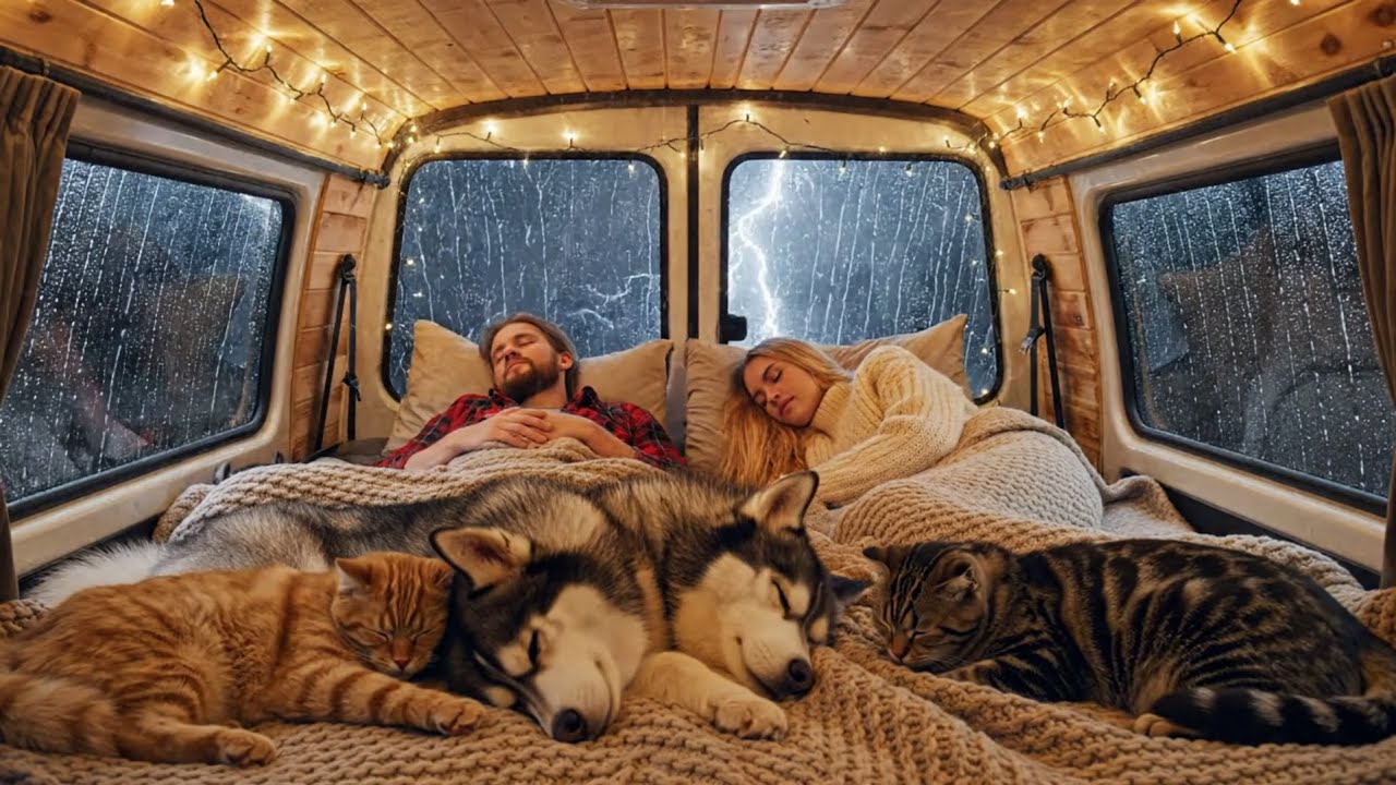 Stormy Forest Edge 🌲 Cozy Van Night with our Pack of 5 Pets (No Talking)
