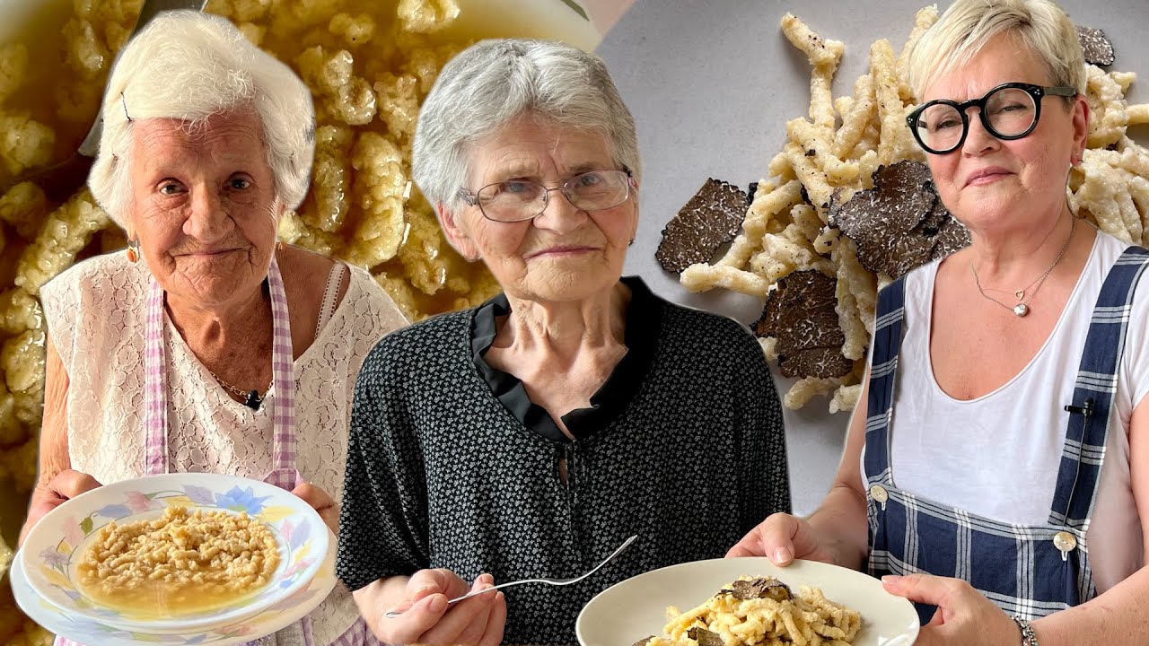 96yr old Fedora & 86yr old Alba make passatelli - bread and cheese pasta!