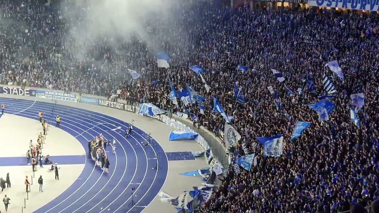 Hertha BSC vs. FC Heidenheim DFB Pokal 2:1 Stimmung nach dem Spiel