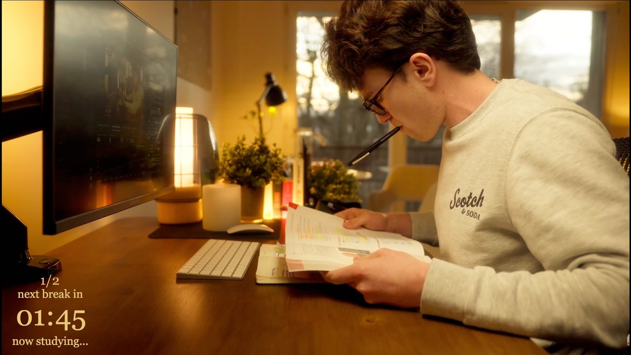 4-HOUR | Study With Me | One break, No music, Deep work