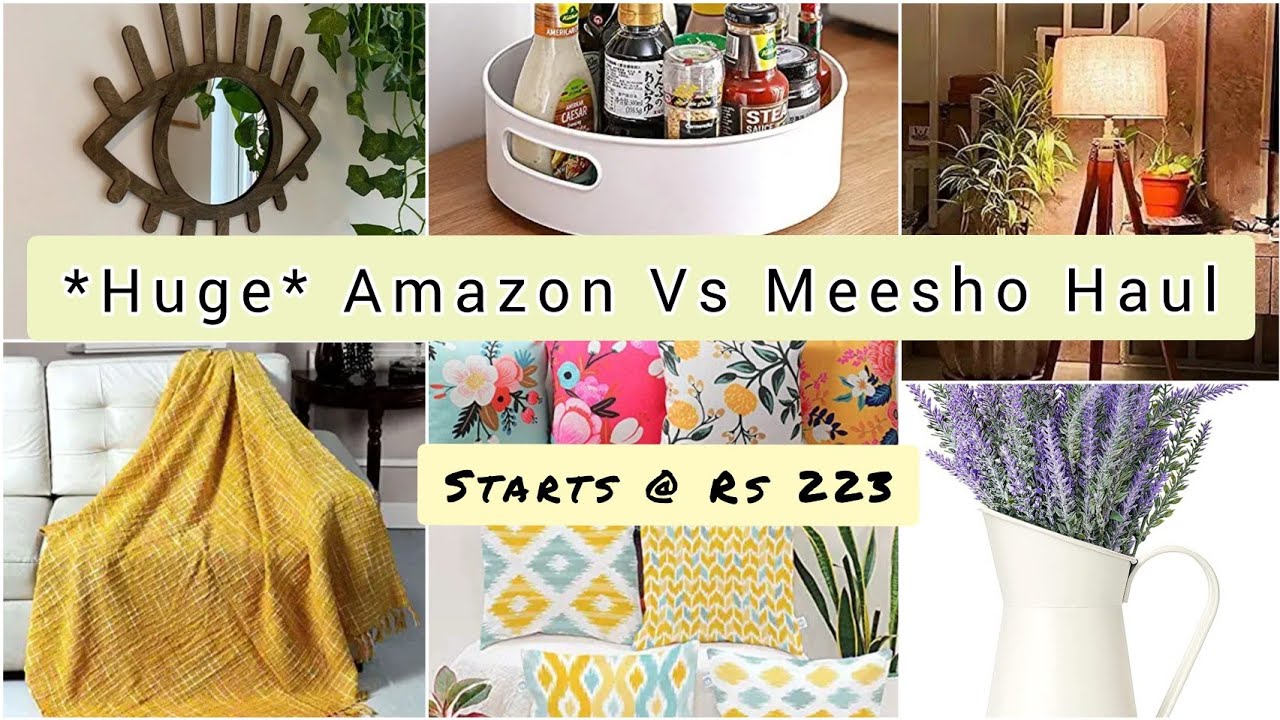 Huge *Amazon Vs Meesho* Home Decor Haul | Best Decoration Ideas | Starts @ Rs 223 Latest Collection