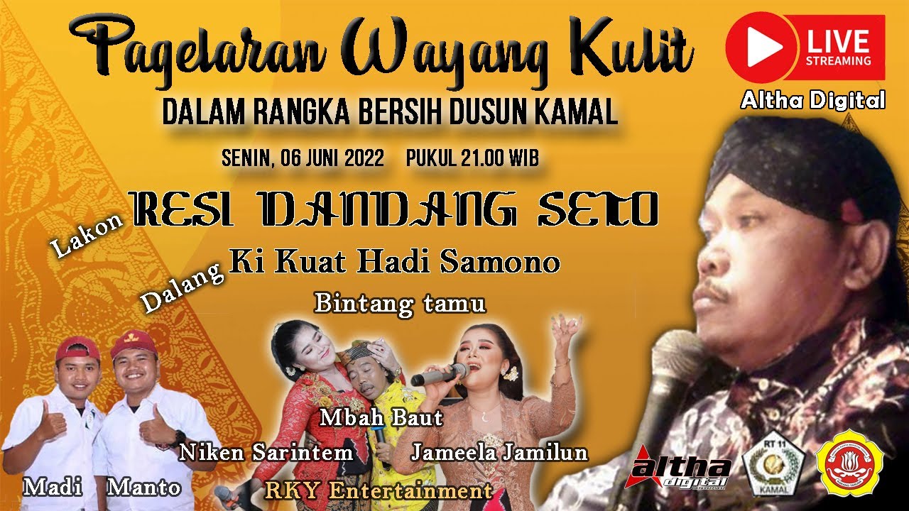 Live Wayang Kulit Dalang Ki Kuat Hadi Samono Lakon Resi Dandang Seto