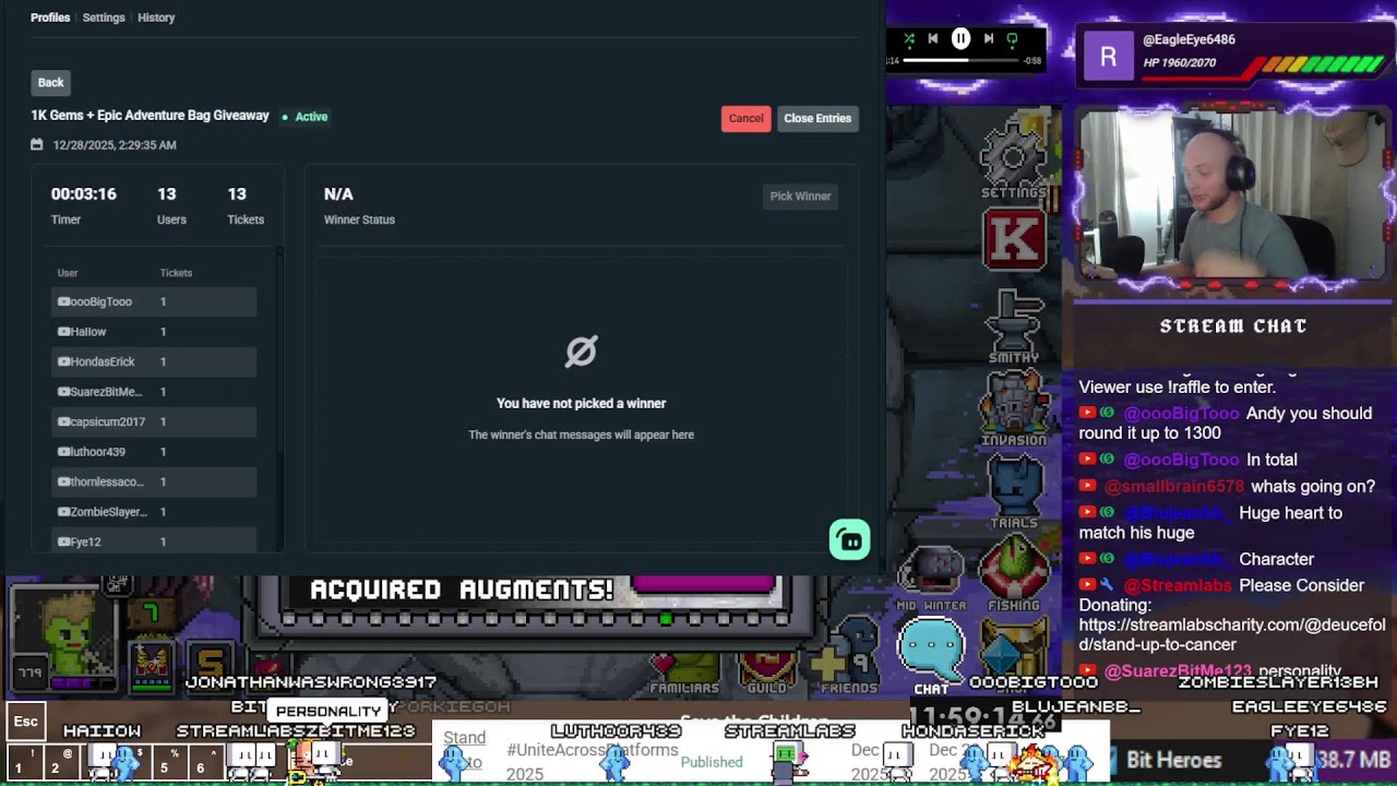 Bit Heroes Live! !Charity ULTRAGOR STREAM 12 HOUR  LETS GO ~ !giveaway