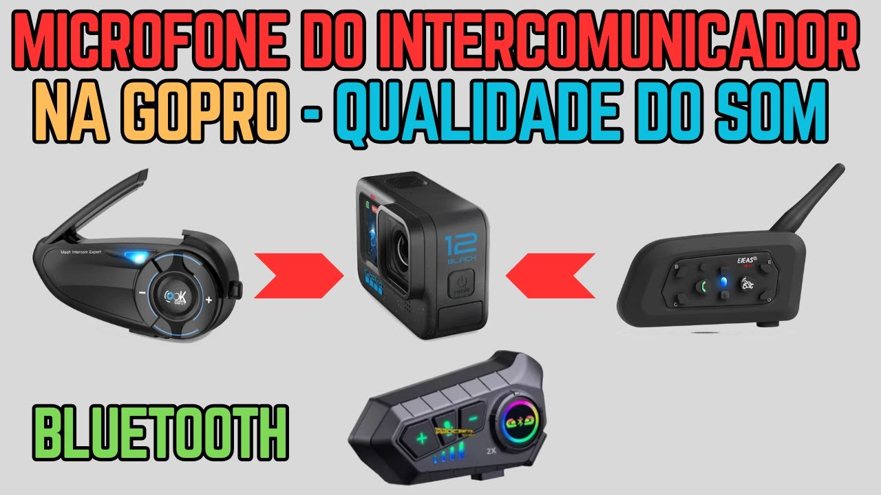 Microfone Motovlog GoPro 12 Conexão Com Intercomunicador EJEAS V6 PRO + Q8 e Y10 Qualidade #gopro12