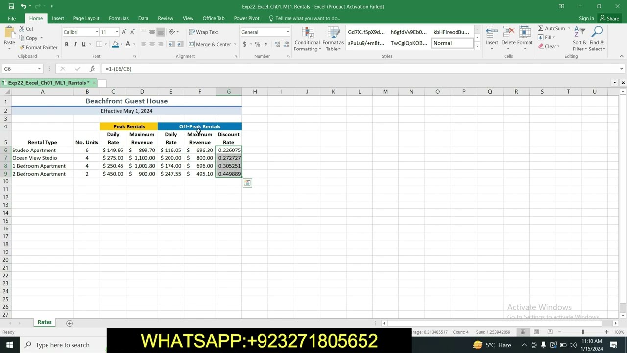 Exp22_Excel_Ch01_ML1_Rentals/Excel_Chapter 01_Mid Level 1_Rentals/ML1 Rentals