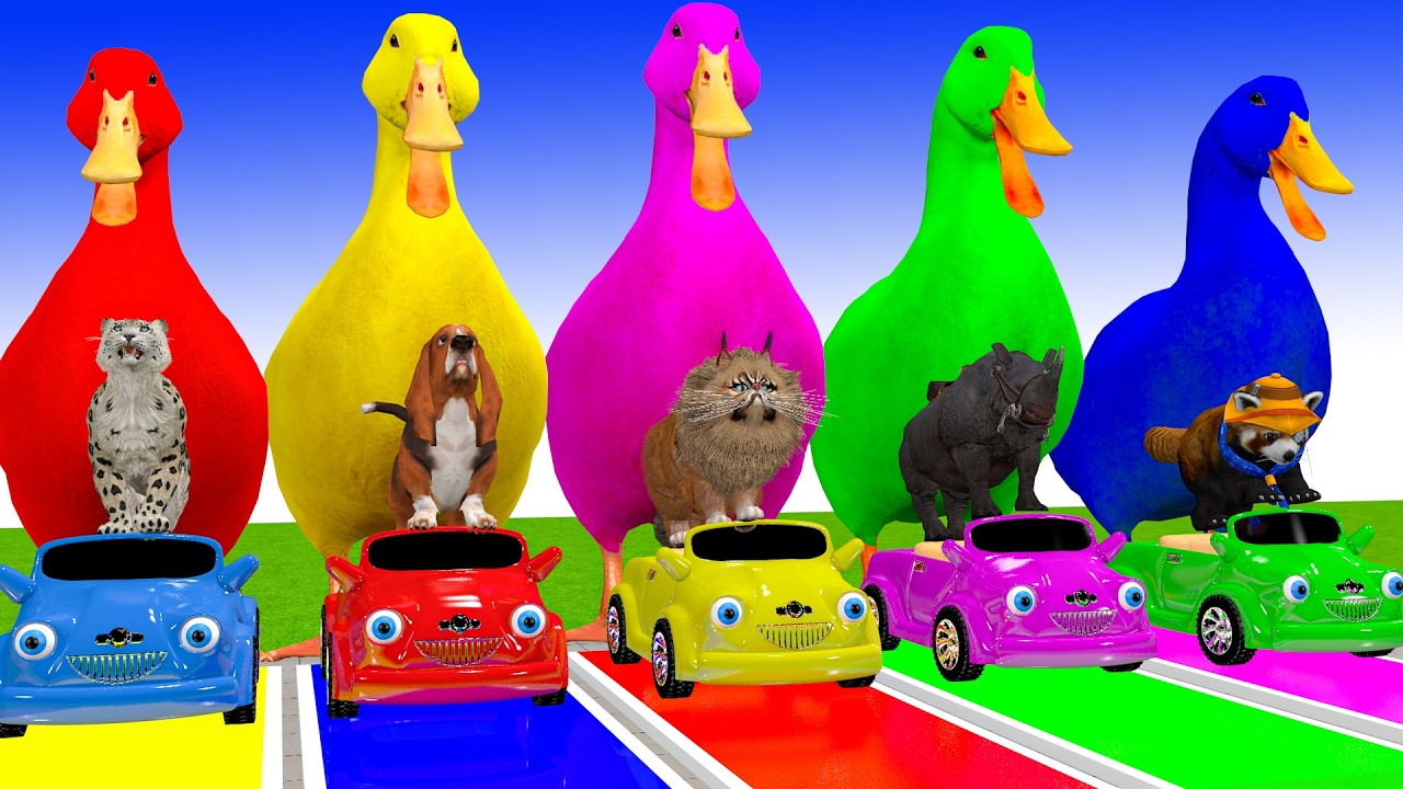 Long Slide Game With Cow Elephant Gorilla Hippopotamus Tiger 3d Animal Game Funny 3d Animals