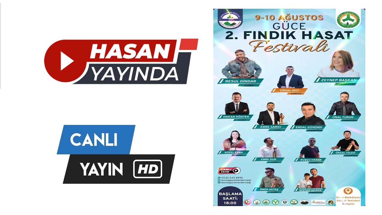 Güce 2.Fındık Hasat Festivali | #canlıyayın 1.Gün