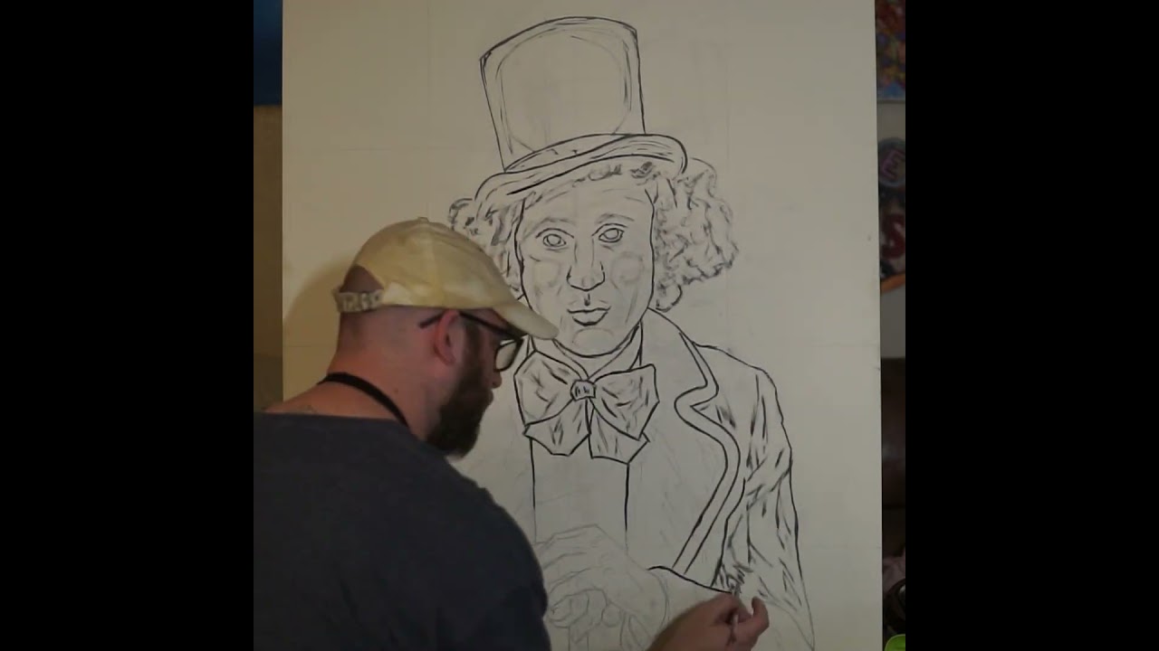 Willy Wonka Oil Painting Sketch 