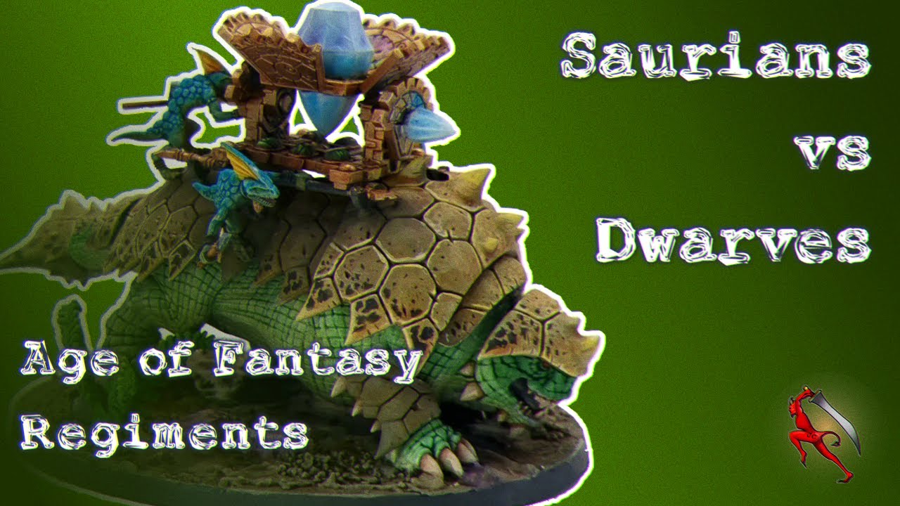 Age of Fantasy Regiments by One Page Rules - Saurians vs Dwarves 2000 Points