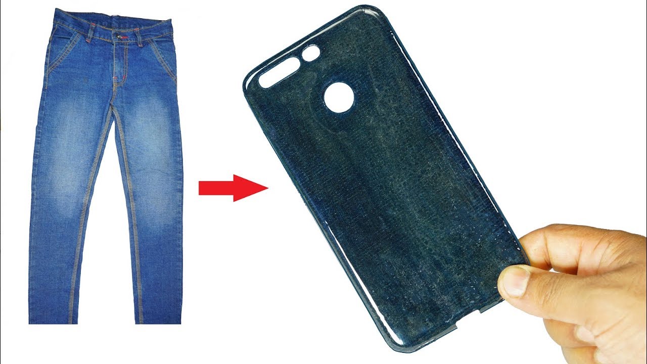 How to make mobile case from old jeans I DIY hard mobile cover