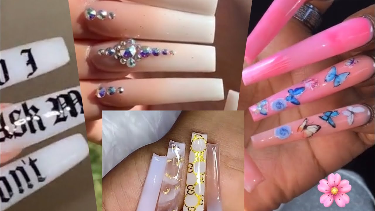 **✨LONG NAILS✨ of TIKTOK** BADDIE NAILS; ACRYLICS; GELS; EXTENDO NAILS XXX💅🏽😍💞