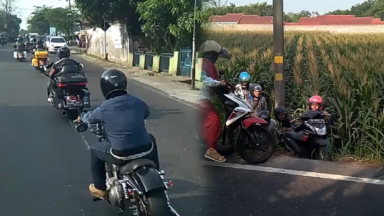 Penumpang Truk Rekam Pengendara Moge yang Hantam Spion dan Diduga Akibatkan Wanita Jatuh ke Sawah