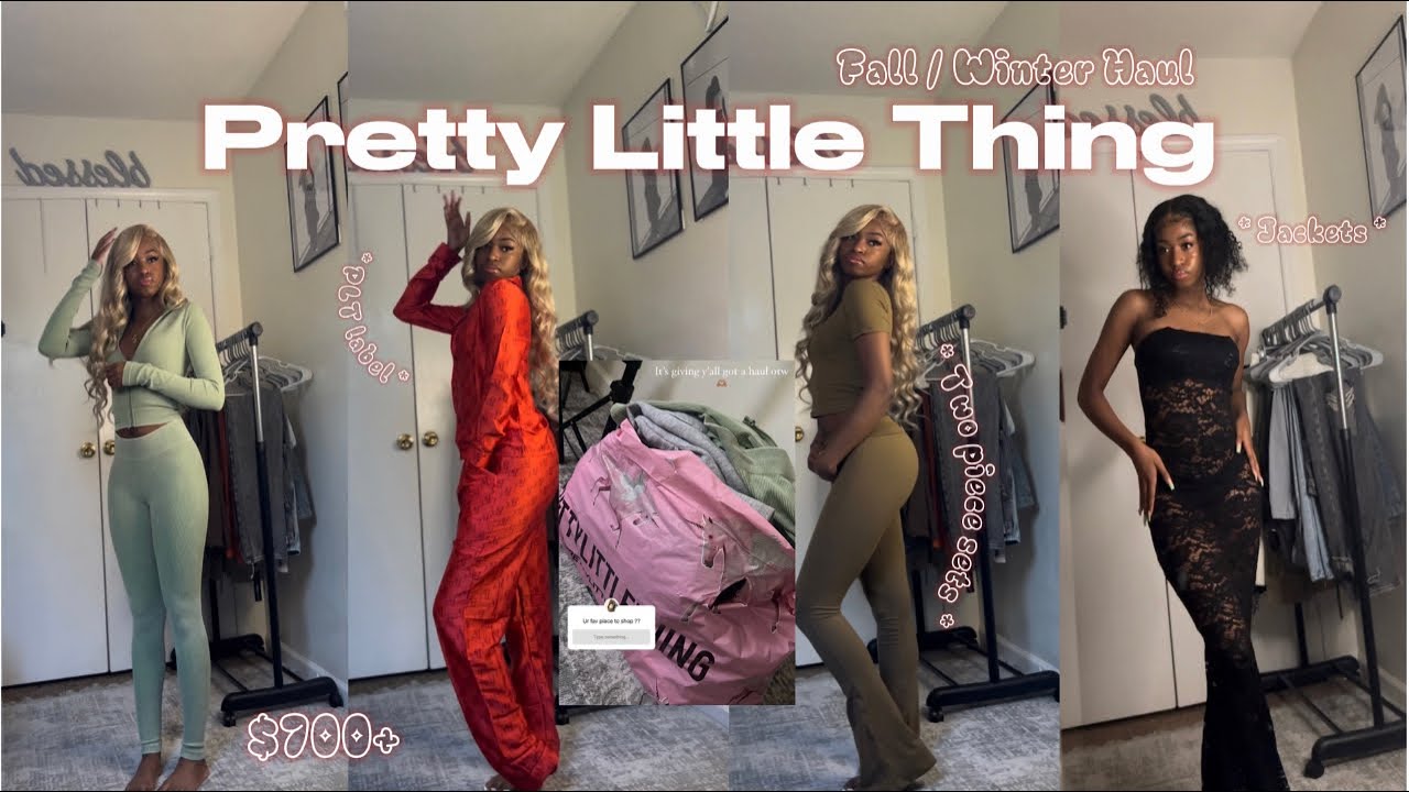 HUGE PRETTY LITTLE THING HAUL 🦄💋 FALL/WINTER CLOTHING 🍁TWO PIECE SETS,JACKETS, MINI SKIRTS + MORE