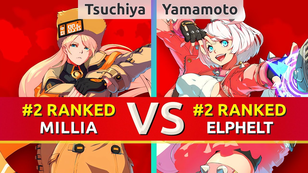 GGST ▰ Tsuchiya (#2 Ranked Millia) vs Yamamoto (#2 Ranked Elphelt). High Level Gameplay