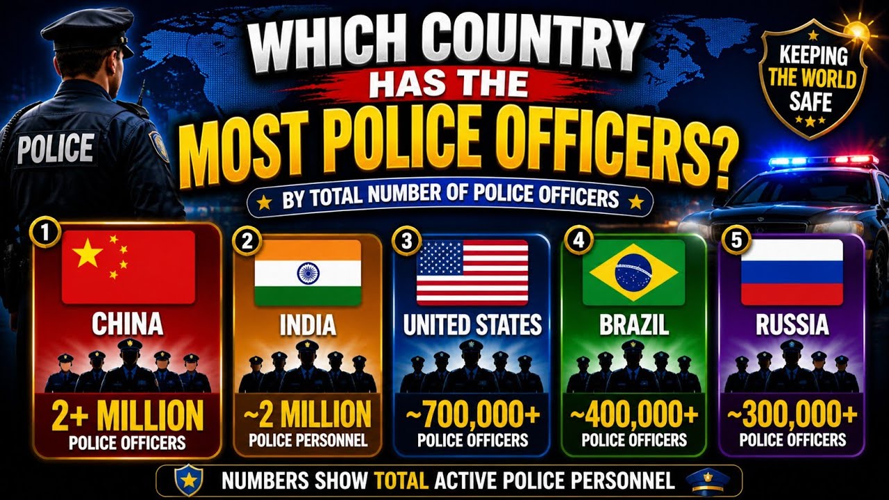 Which Country has Most Police Officers | Top 30 Countries | 