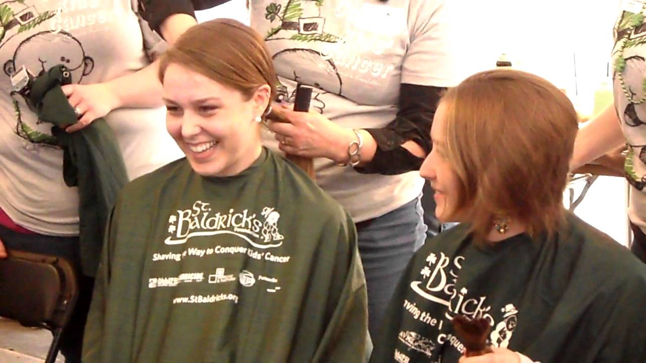 Gabriella & Rebecca Shave their Heads Bald - St Baldrick's - Napper Tandy's, NC - March 3, 2012