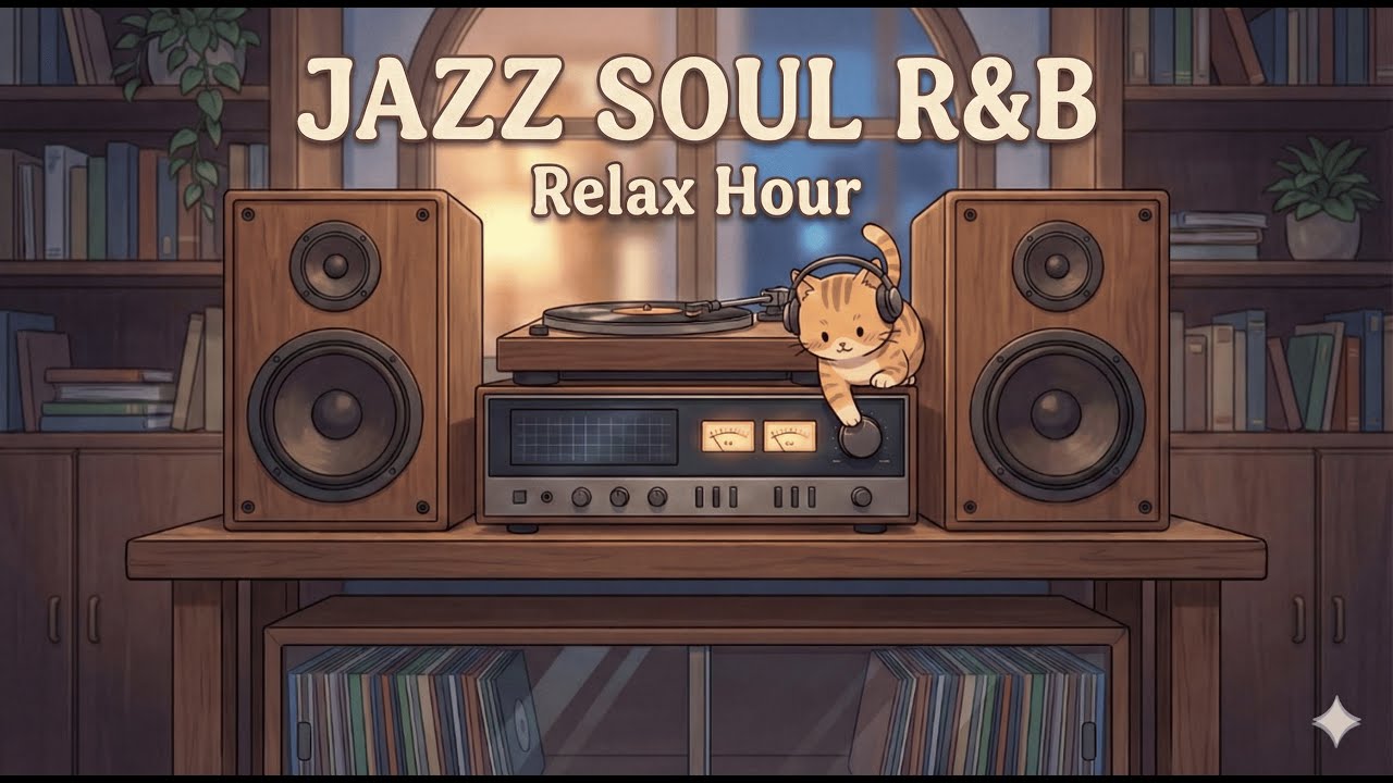 Retro Bookshelf Jazz 📚🎛️🐾 | Smooth Lofi Jazz for Focus, Work & Study (6 Hours)