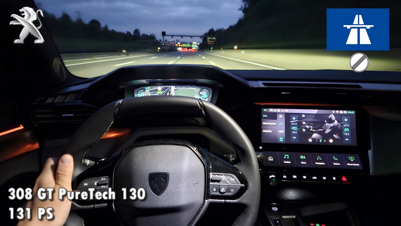 2024 Peugeot 308 GT PureTech 130 131 PS NIGHTPOV DRIVE TOPSPEED FRANKFURT (60 FPS)
