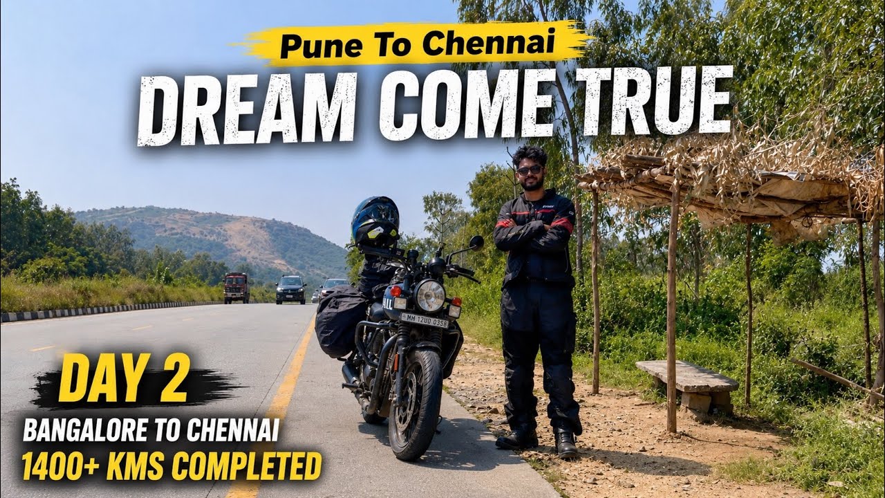 PUNE TO CHENNAI BY ROAD ON RE HUNTER 350 | PART 2 | 1400+ KMS  COMPLETED | BANGALORE TO CHENNAI