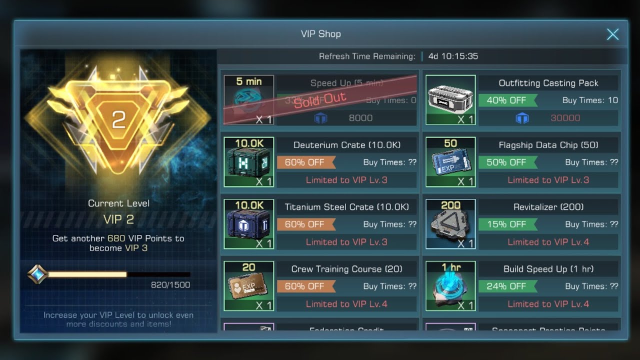 INFINITE GALAXY : VIP lv17 Store + Rewards