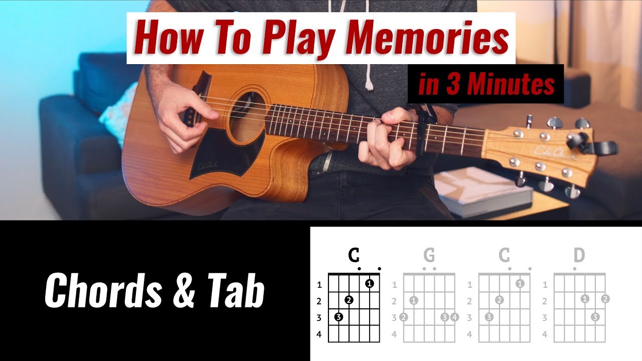 Memories Easy Guitar Tutorial | Maroon 5 [Chords + Tab]